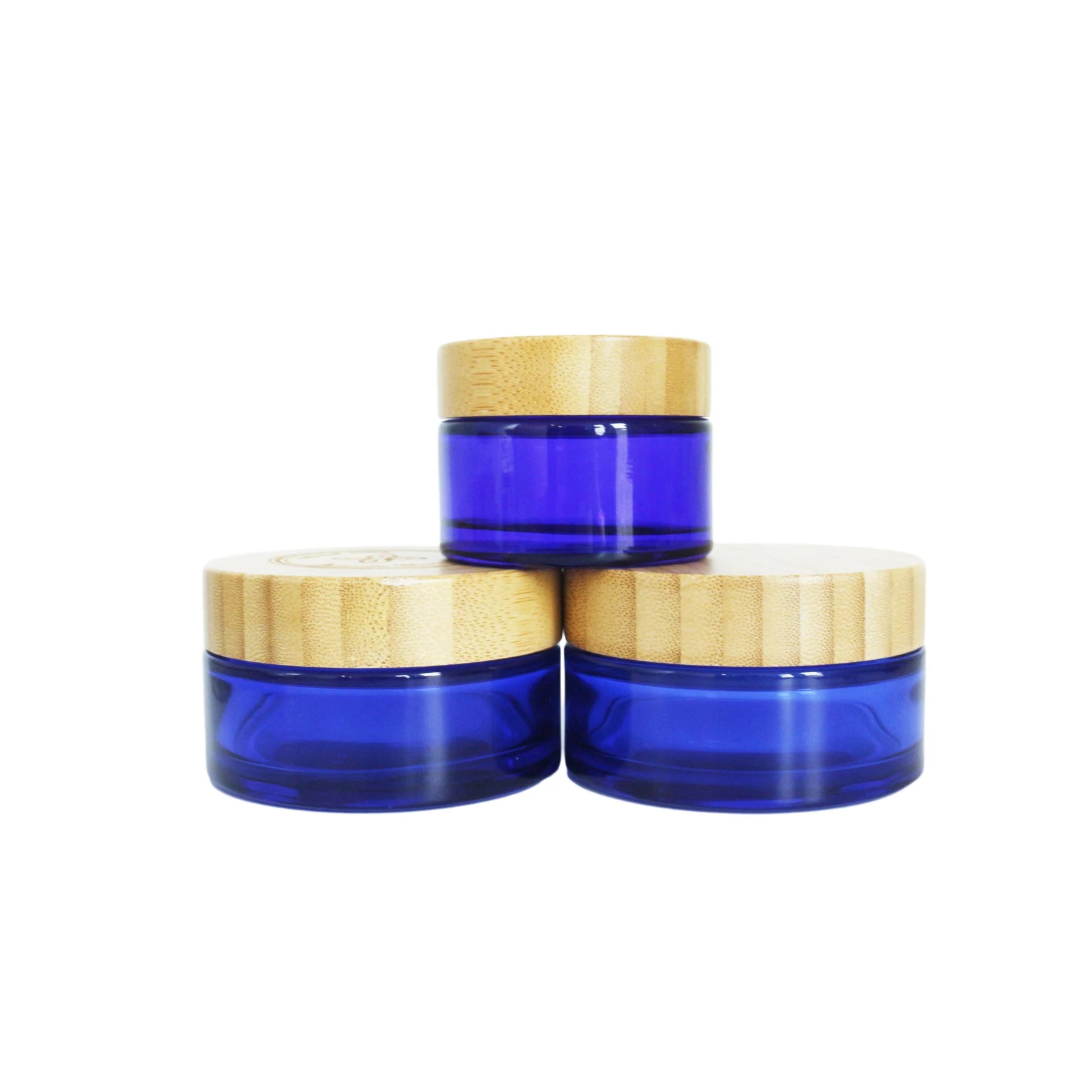5ml 10ml 15ml 30ml 50ml 100ml 200ml Amber Black Green Blue Cosmetic Glass Jar with Bamboo Lid for Body Balm Face Cream B8888 - 图片 2