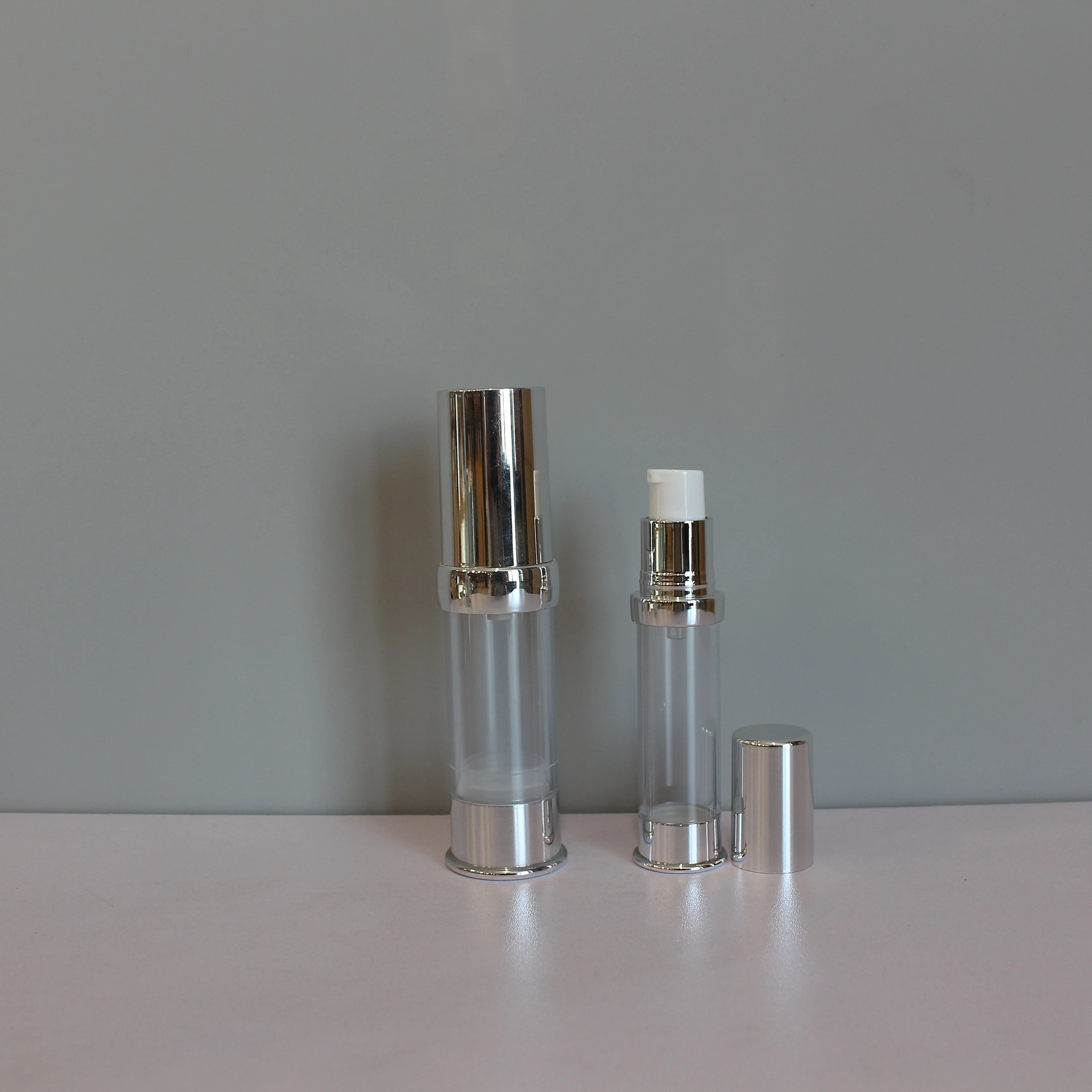 Luxury 5ml 10ml 15ml 20ml 30ml 50ml 80ml 100ml 120ml 150ml Cosmetic Cream Aluminum Silver Airless Pump Bottle for Lotion - 图片 6
