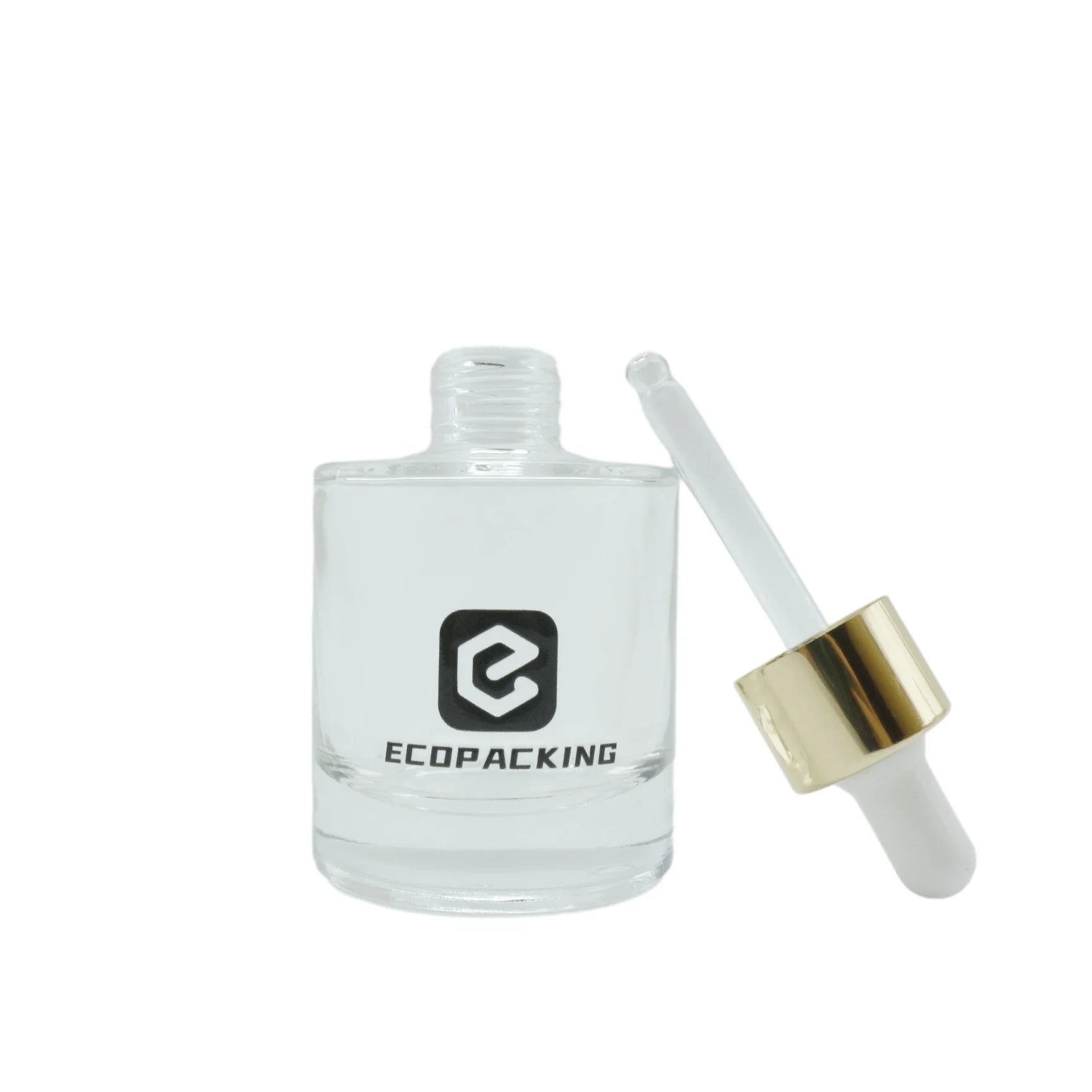 30ml 50ml Serum Cosmetic Packaging Gradient Flat Shoulder Empty Repair Glass Dropper Bottle Oil Bottle with Dropper - 图片 2