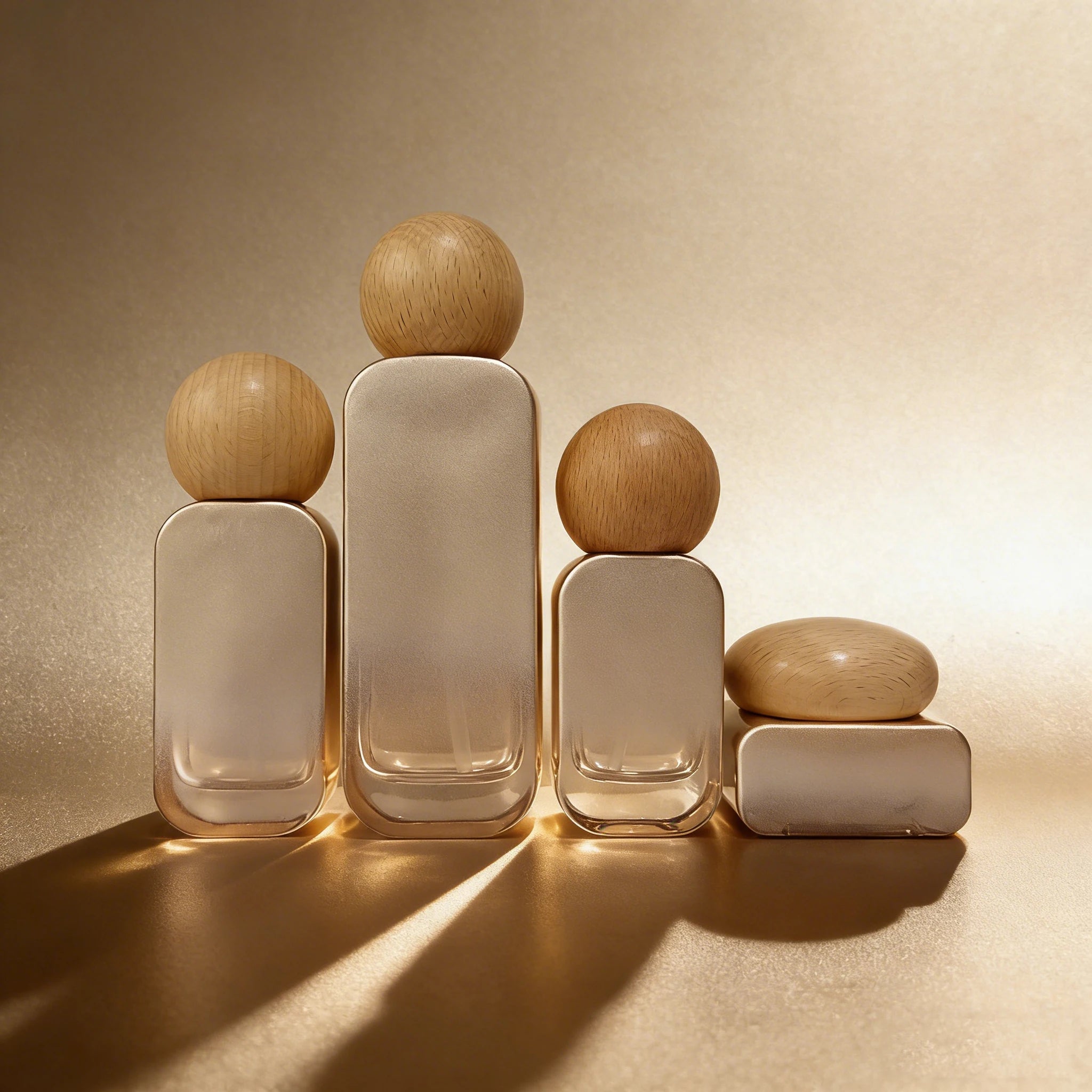 Cosmetic Packaging Set 30ml/50ml/100ml/120ml Luxury Glass Lotion Pump Serum Bottle 30g/50g Square Face Jar Bamboo Lid - 图片 6