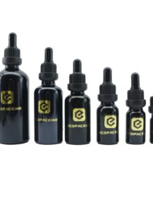 5ml 15ml 30ml 50ml 100ml 150ml 200ml 250ml Black Dark Uv Violet Glass Essential Oil Lotion Cosmetic Dropper Bottle