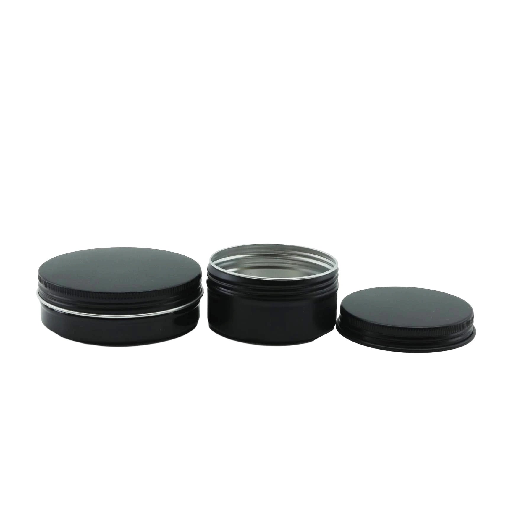 5ml 10ml 15ml 20ml 30ml 50ml 60ml 100ml 150ml 200ml 250ml Cosmetic Cream Hair Wax Beard Balm Matte Black Aluminum Tin Jar B8888 - 图片 6