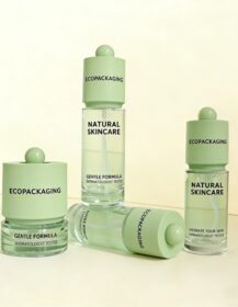 Natural Skincare Packaging Bottle Set High Permeability Press Essence Glass Pump Lotion Bottle Cosmetic Packaging