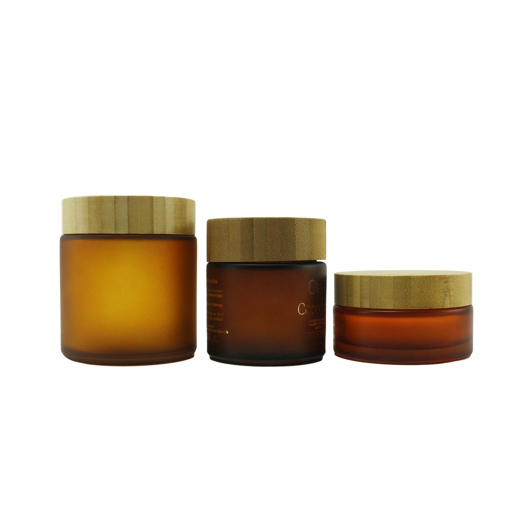 5ml 15ml 30ml 50ml 100ml 150ml 250ml Frosted Amber Glass Cream Jar With Bamboo Wood Lids D888 - 图片 5