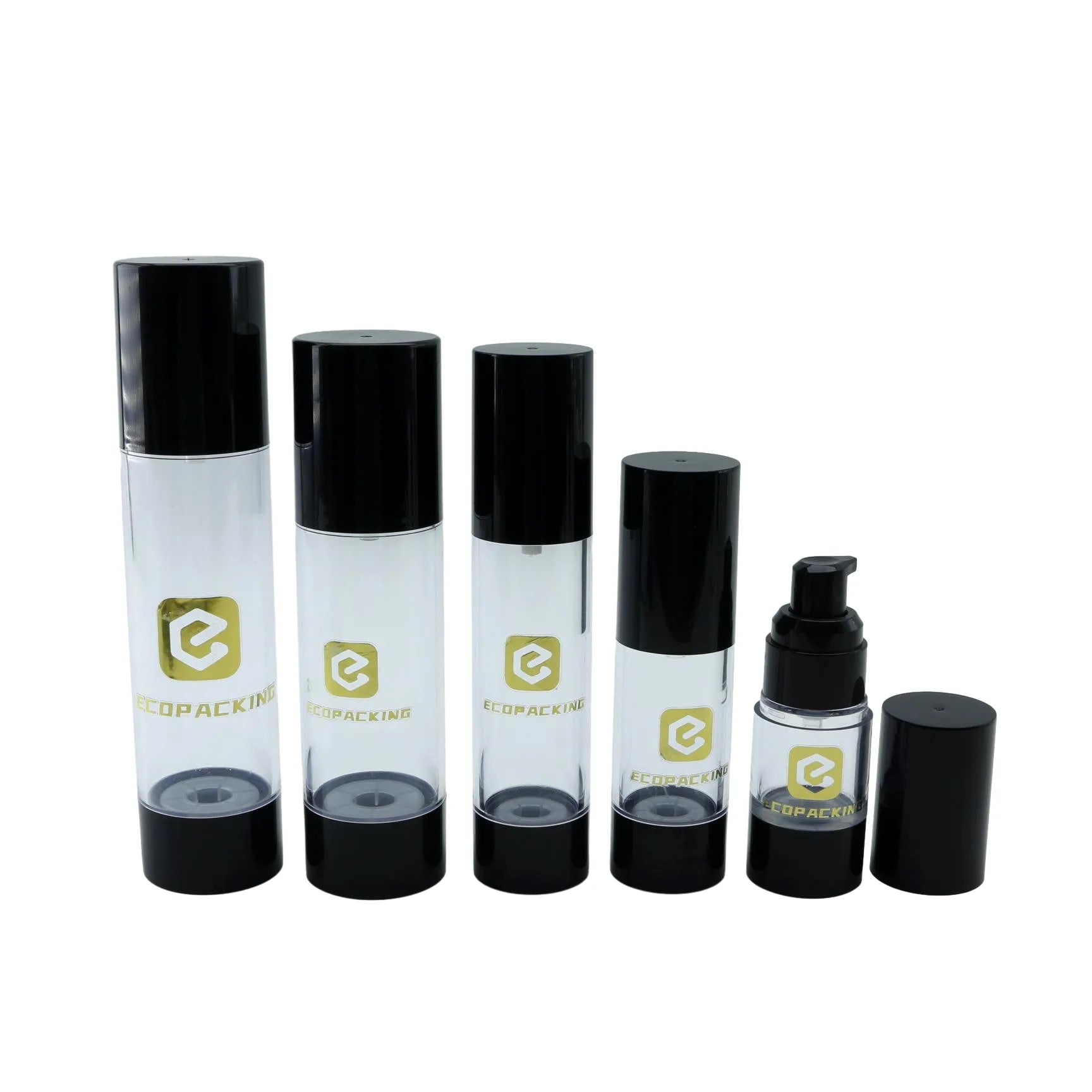 15ml 30ml 50ml 100ml Black Airless Pump Bottle Plastic Cosmetic Airless Packaging for Serum R888 - 图片 7