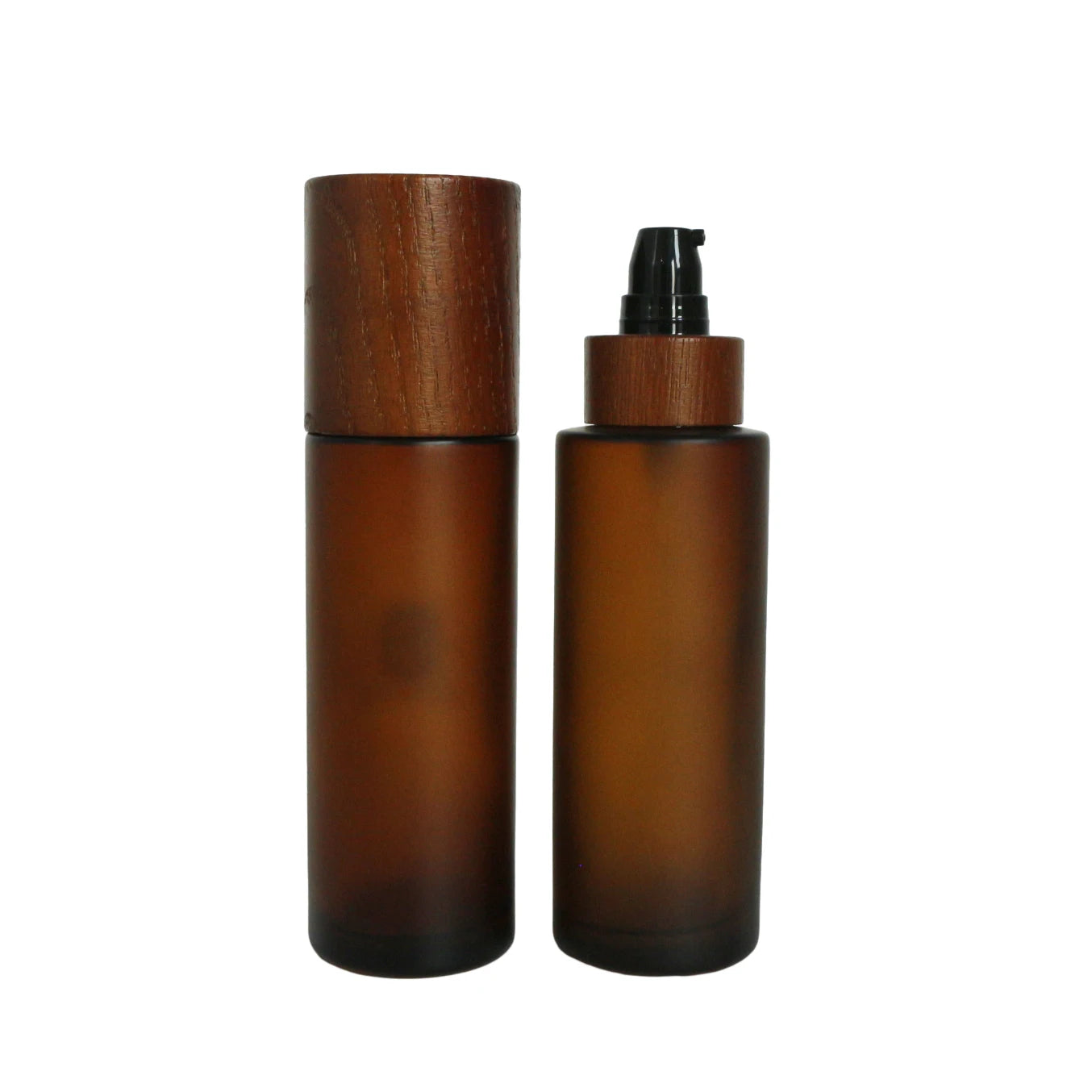 Luxury Cosmetic Packaging Frosted Amber Essential Oil Serum Lotion Glass Pump Sprar Bottle for Skin Care - 图片 5