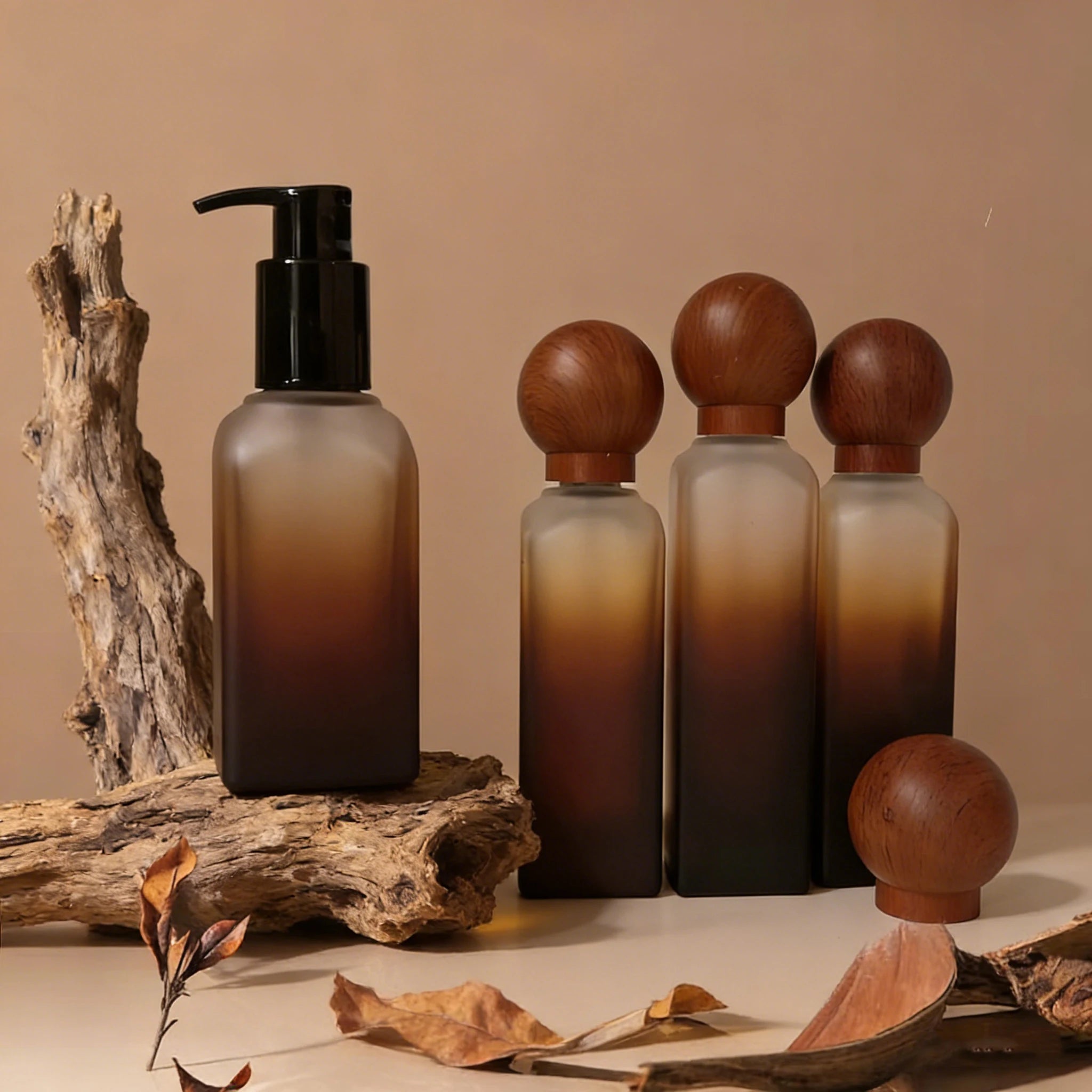 LZF Lotion Pump Glass Cosmetic Eye Cream Skincare Travel Set with Silk Screen & Hot Stamping Custom Printing - 图片 6