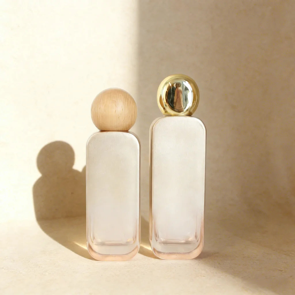 Gold Cosmetic Packaging Set 30ml 50ml 100ml 120ml Luxury Glass Lotion Pump Serum Bottle 30g 50g Square Face Jar with Bamboo Lid - 图片 2