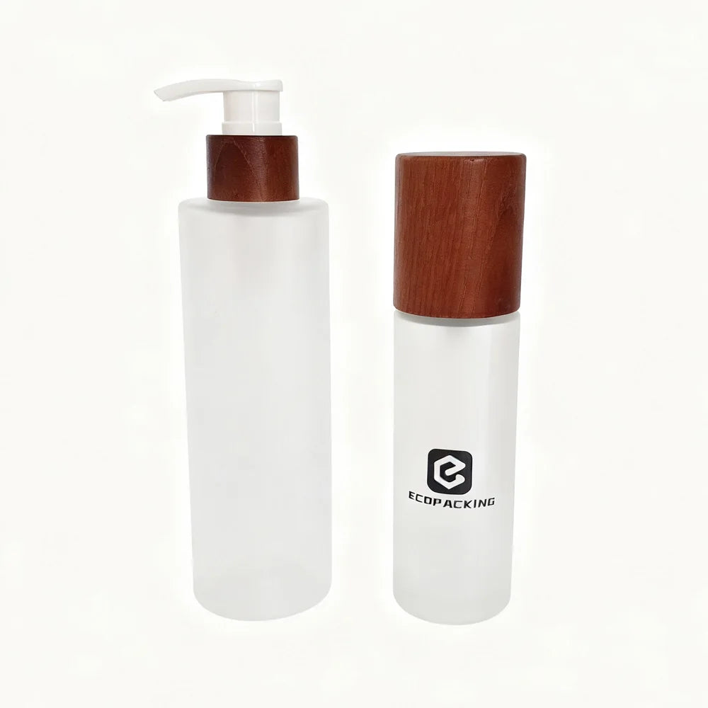 Wholesale 200ml 200 ml Matte Frosted Amber Brown Round Hand Body Amber Glass Spray Pump Lotion Bottle - 图片 5