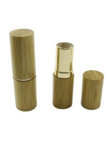 Wholesale Bamboo Lipstick Tubes 5g 5ml Mini Slim Gold Lipstick Tubes Bamboo Lip Gloss Container
