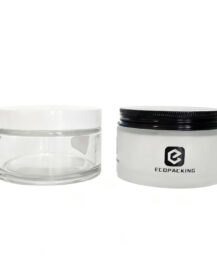 200g 200ml clear Frosted Body Butter Jars Glass Jars with Plastic Aluminum Lids for Cosmetics