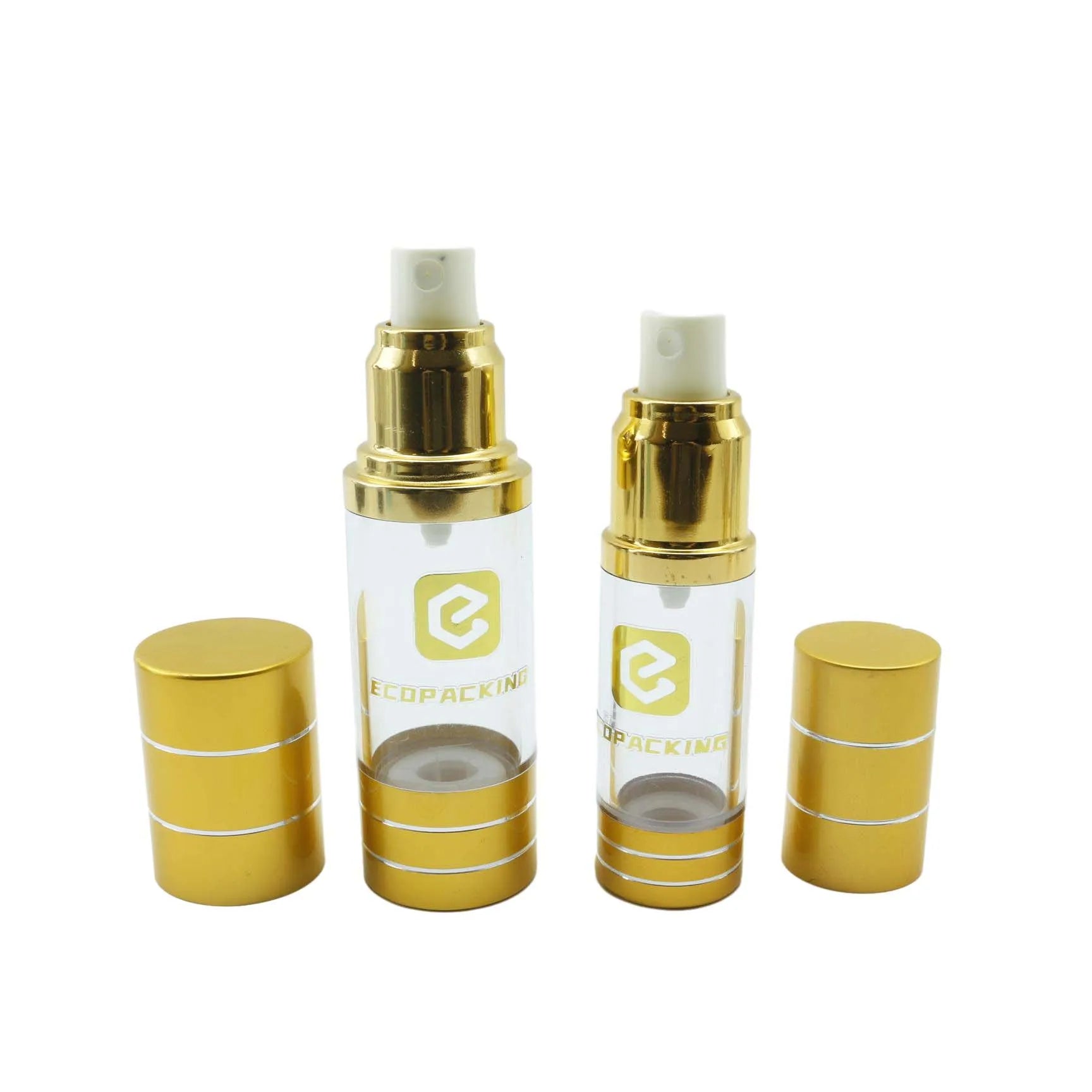 Wholesale Gold Airless Pump Bottle 15/30/50/80/100/120ml Plastic Vacuum Airless Bottle for Serum Lotion - 图片 6