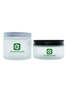 Hot Sale Frosted clear 50ml 100ml 200ml 200g Glass Jar for Cosmetic Body Butter Glass Jars with Aluminum Lid