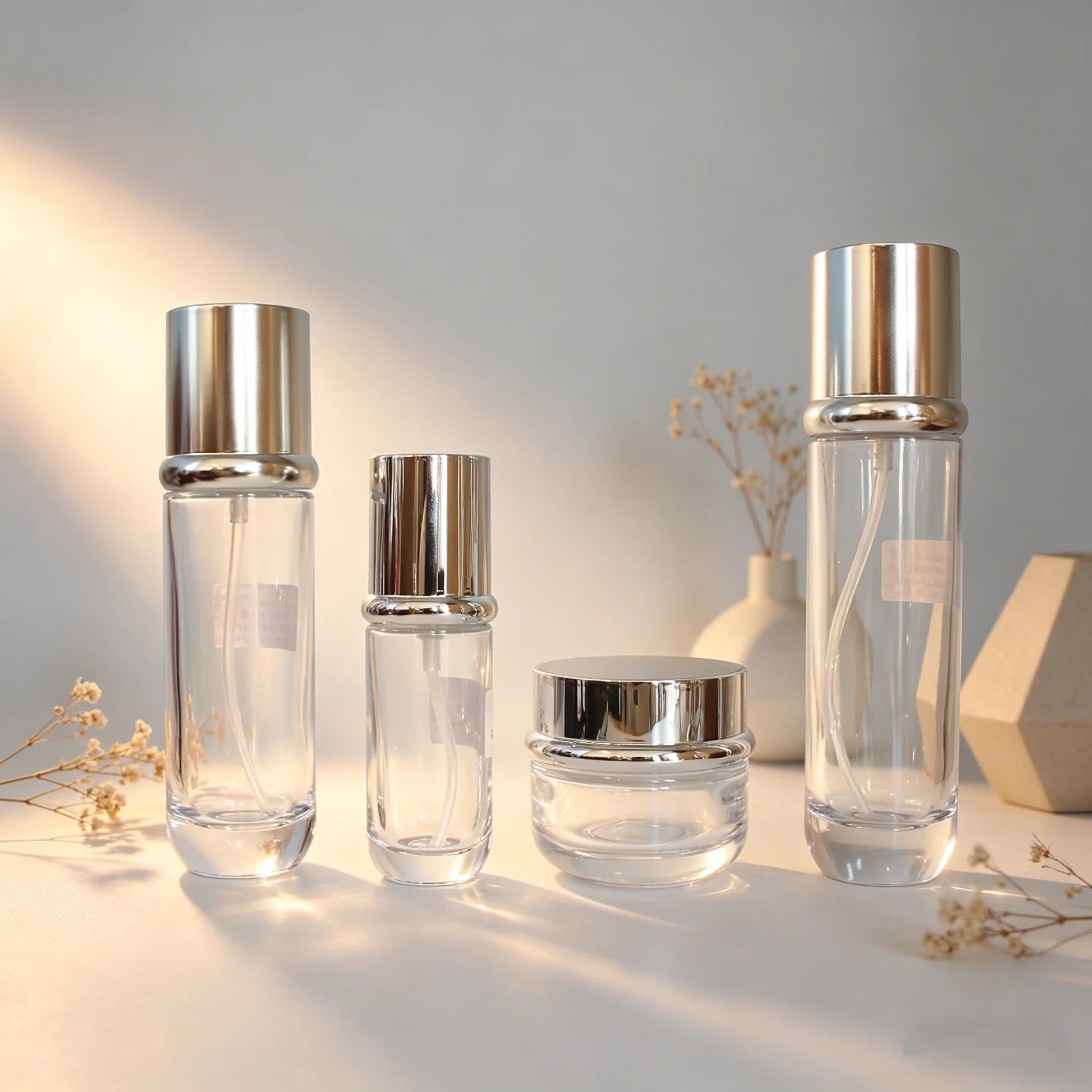 Custom High Grade 120ml 100ml 40ml 50g 30g Empty Glass Bottle and Jar for Cosmetic Beauty Packaging - 图片 7