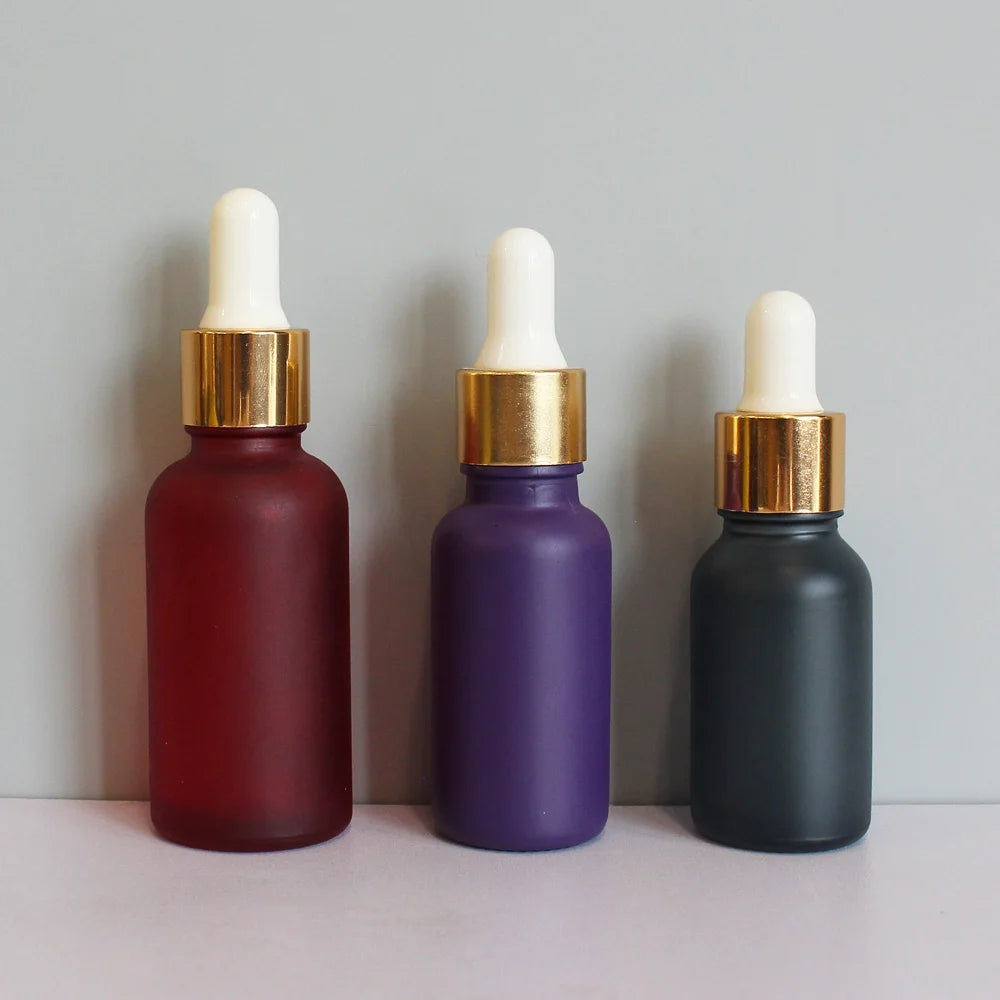 Custom Frosted 30 ml 50ml 60 ml 100ml Glass Dropper Bottles Cosmetic 5ml 10ml Glass Perfume Spray Bottle with Bamboo Lid Cap - 图片 2