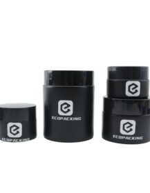 50g 100g Matte Black Coating Bakhoor Jar With Aluminum Cap Luxury Glass Jars for Cream