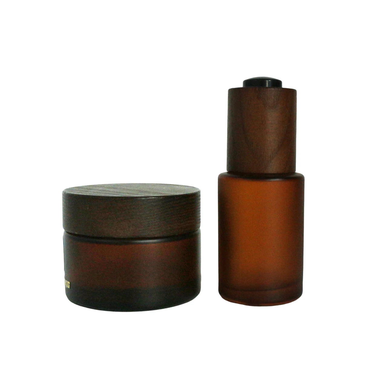 1oz 2oz 4oz Cosmetic Hair Essential Oil Perfume Cream Glass Dropper Spray Pump Bottle Frosted Amber for Lotion Serum Packaging - 图片 2