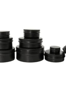 15ml 30ml 60ml 100ml 180ml Black Aluminum Tin Jars Containers Leak Proof Cosmetic Tin Can Round Screw Lids for Candle Lip Balm