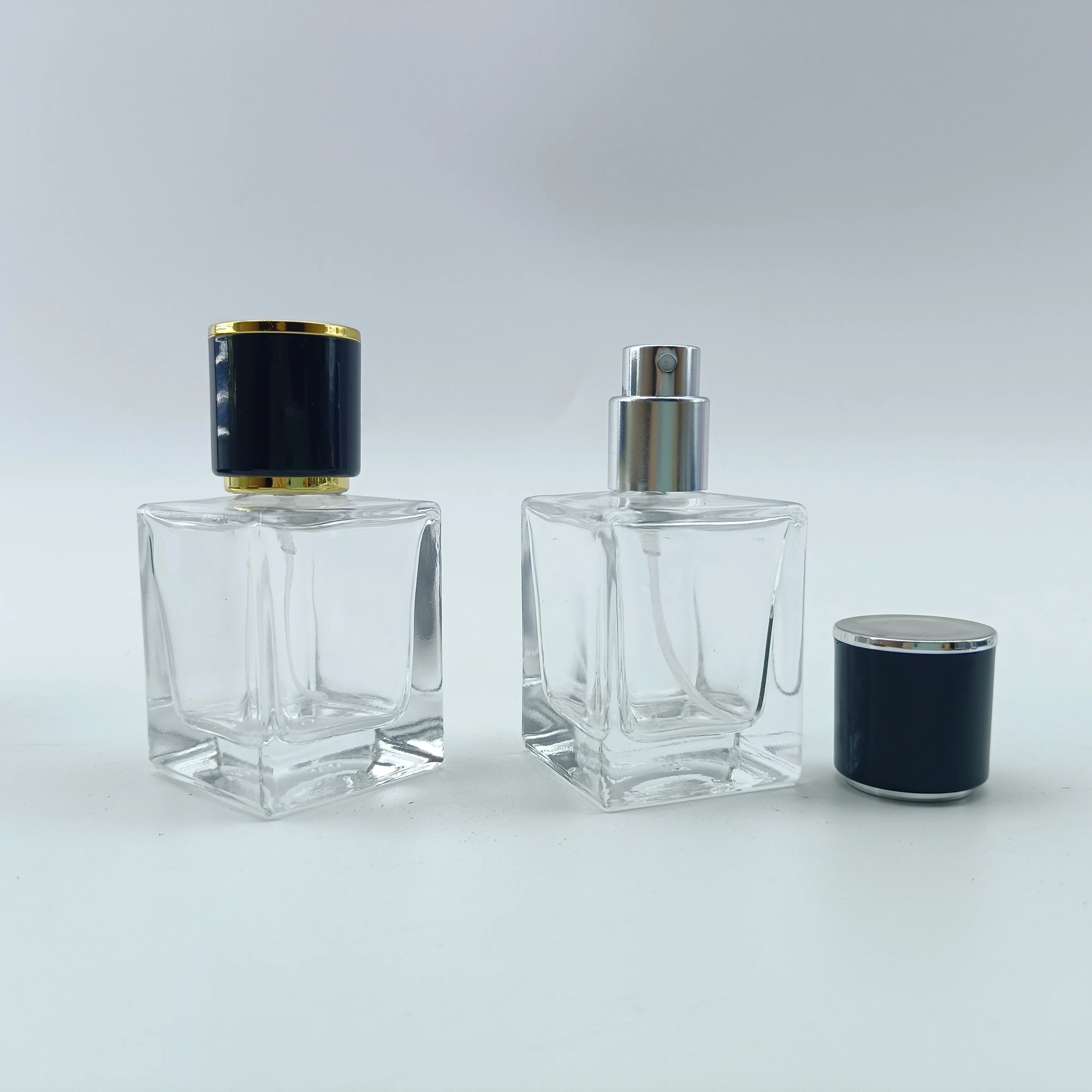Luxury Heavy Glass Perfume Bottle 50ml Cylinder Parfum Bottle 30ml Empty Glass Fragrance Perfume Bottle With Flocking Cap - 图片 5