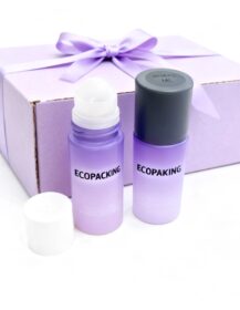OEM Refillable 30ml 50ml Roll on Deodorant Essential Oil Perfume Glass Roll on Roller Bottle Glass Roller Bottle With Box