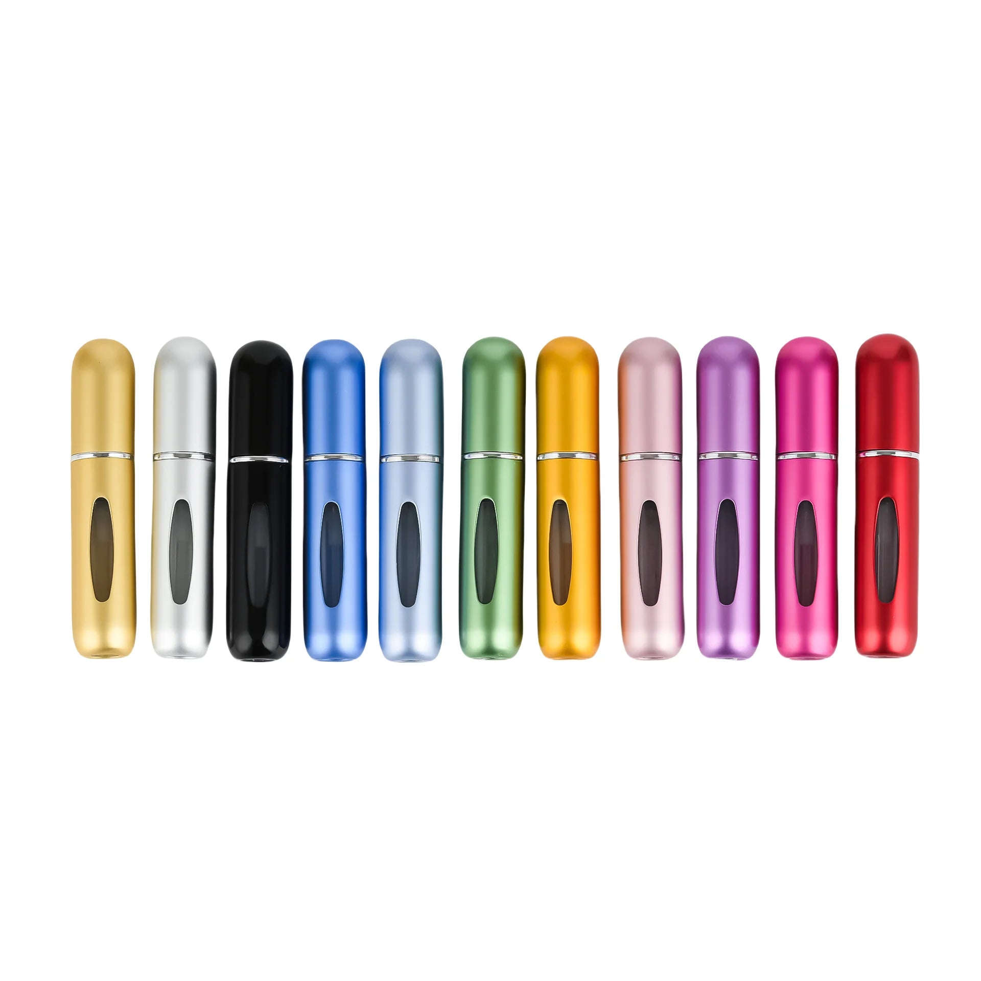 In Stock 3/5/8Ml Aluminium Refillable Bottom Perfume Atomizer Colourful Empty Mini Travel Perfume Atomizer Travel Perfume Bottle
