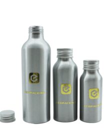 Recycled Metal Bottle Cosmetic Aluminum Bottle With Screw Lid for Essential Oil Container