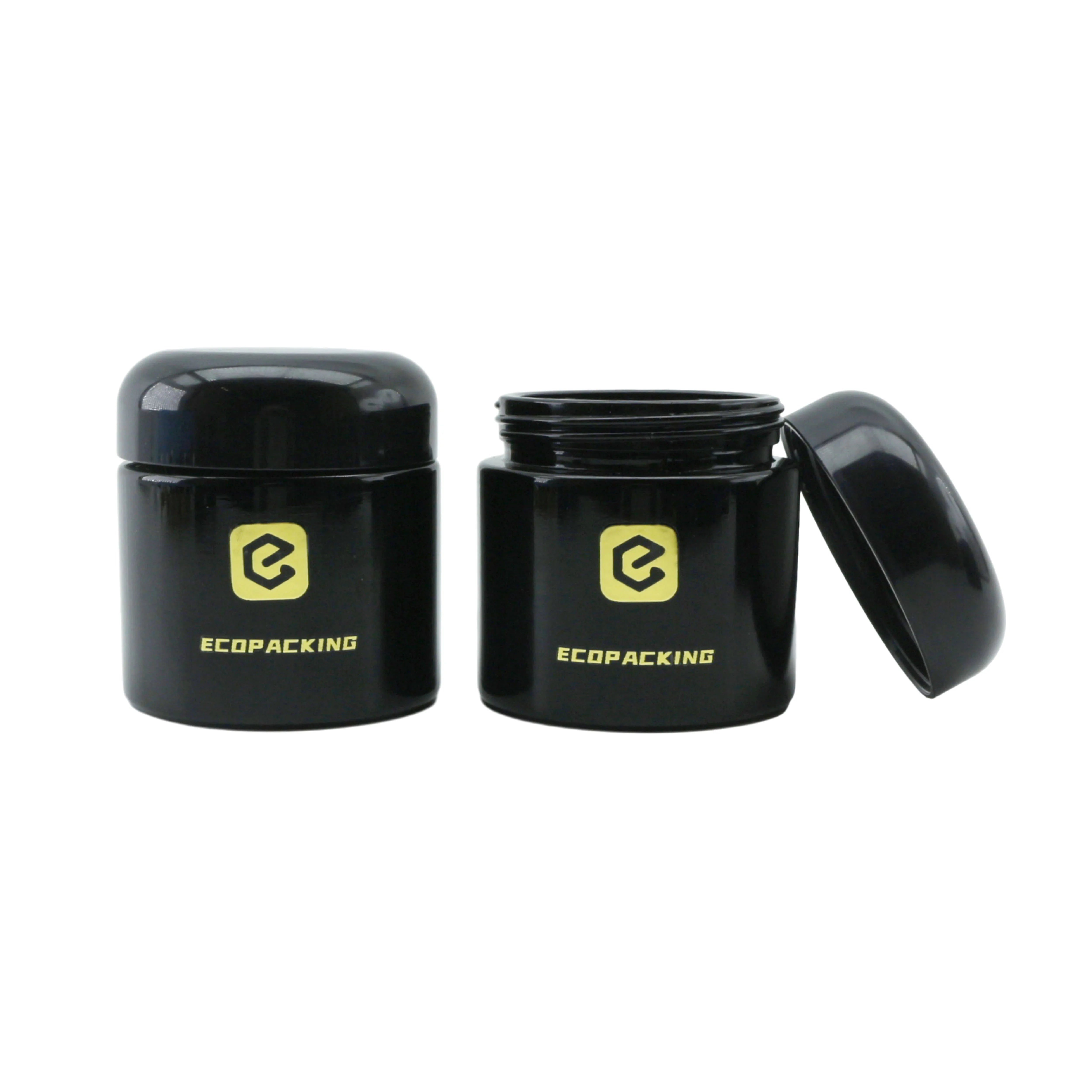 Wholesale Uv Black Jar 100g Dark ultra Violet Glass Jar Cosmetic Container - 图片 3
