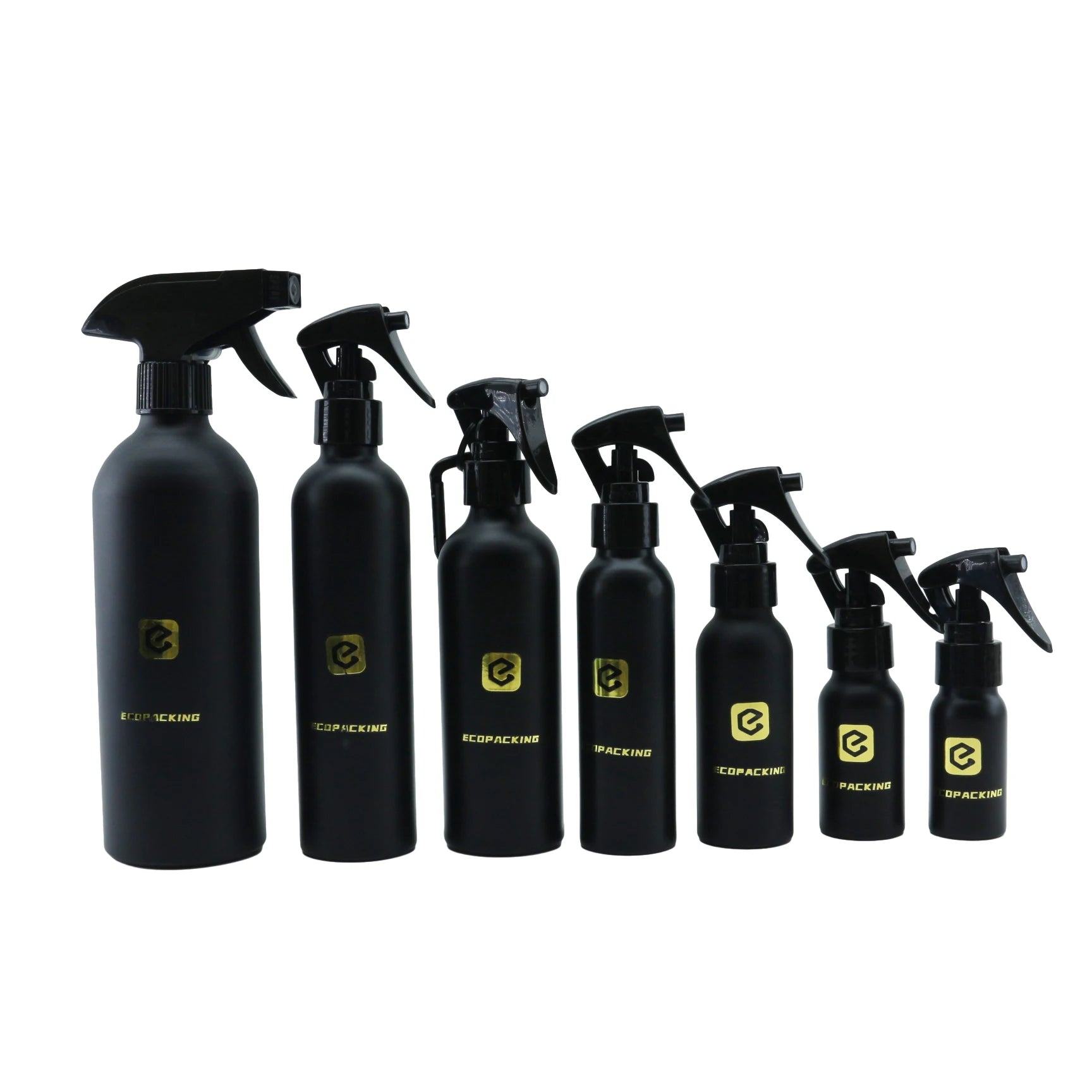 50ml 100ml 150ml 200ml 250ml 500ml Empty Matte Black Aluminium Fine Mist Spray Bottle with Pump D888 - 图片 7