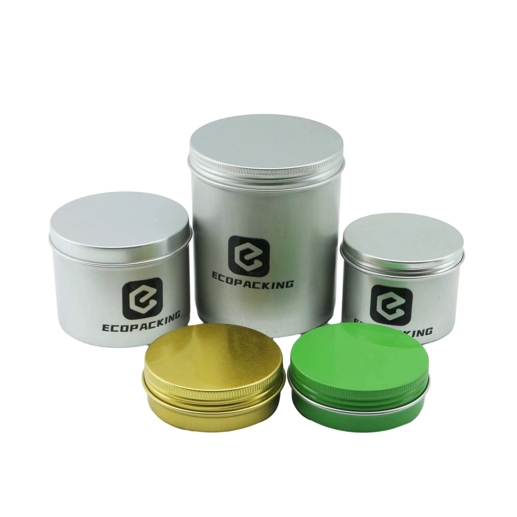 150g 180g 200g 250g 500g Silver Cosmetic Aluminium Tin Jar Container with Screw Cap Custom Color Custom Print - 图片 6