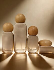 Hot Sale Square Glass Lotion Pump Bottles 50g Essential Oil Serum with Bamboo Lid for Skincare Packaging