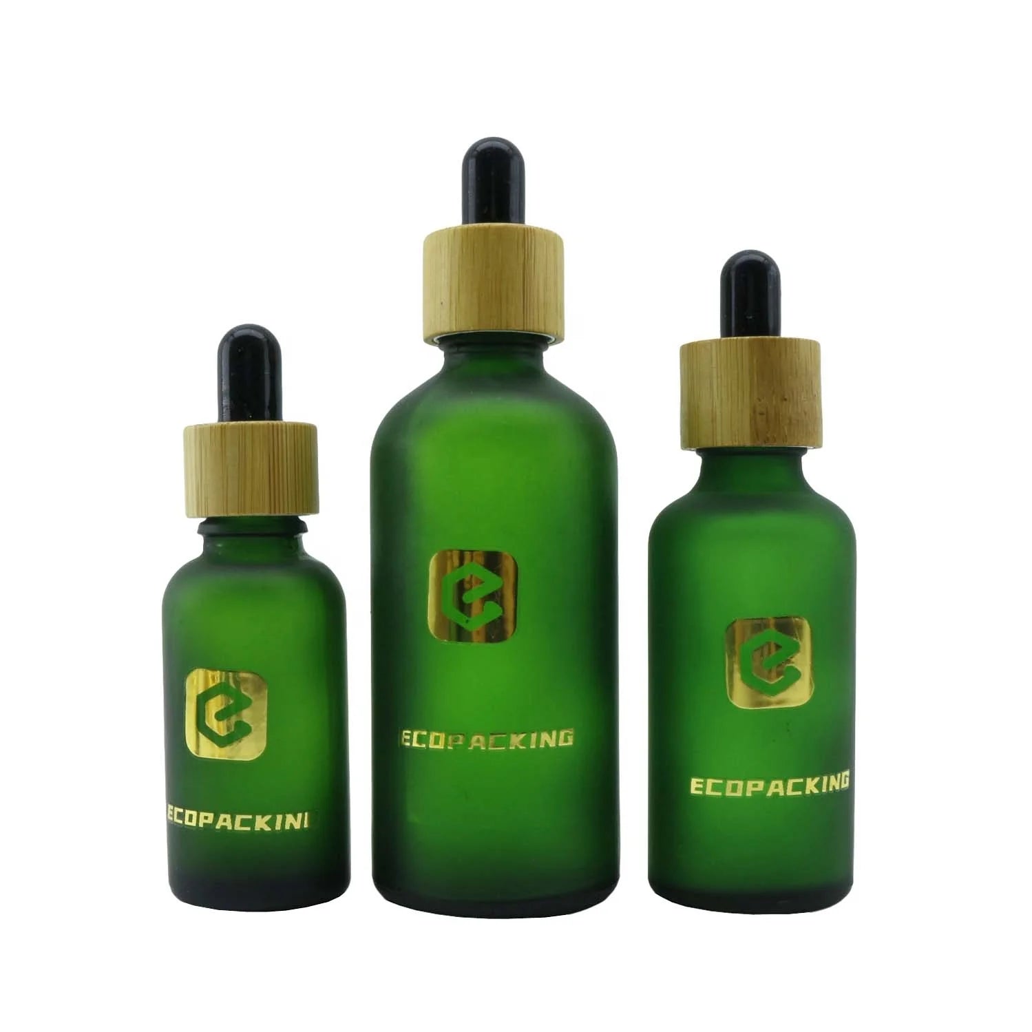 Cosmetic Oil Bottle Packaging 5ml 10ml 15ml 20ml 30ml 50ml 100ml Frosted Green Glass Dropper Bottle C888 - 图片 3