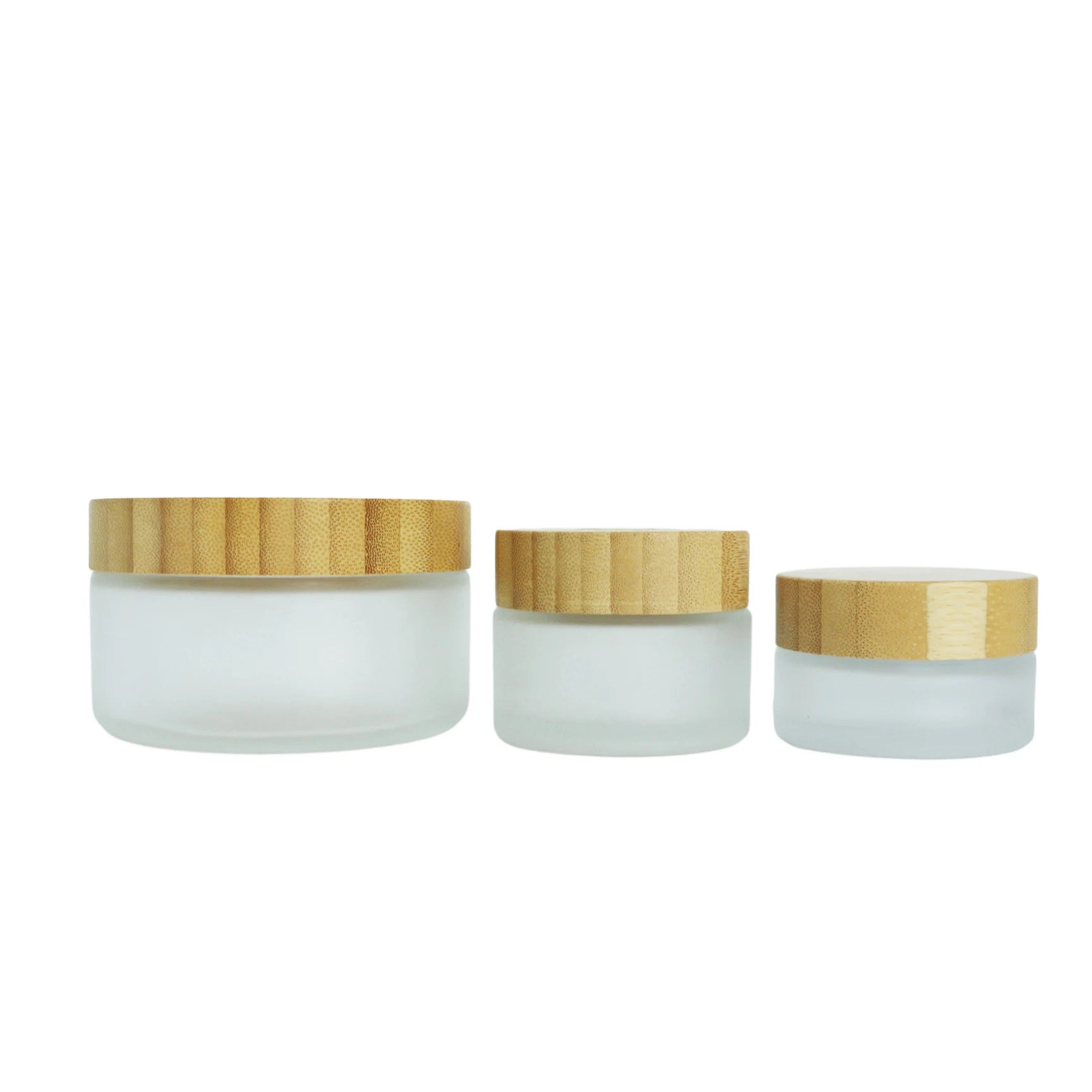 5ml 15ml 30ml 50ml 100ml 200ml Frosted Glass Jar with Bamboo Wooden Lid for Cosmetic Cream Skin Care Serum Packaging Luxury - 图片 5