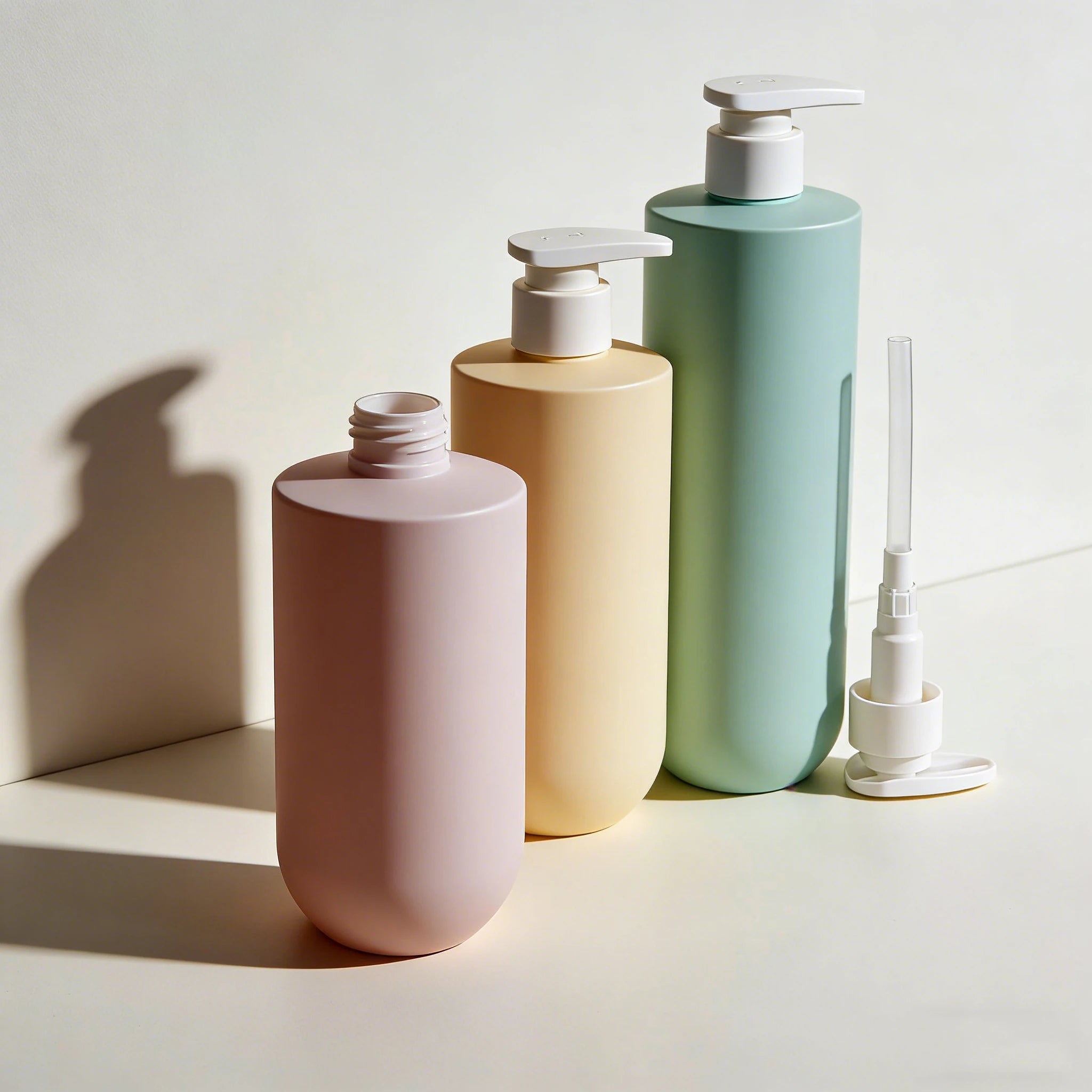 500ml HDPE PE Flat Soft Touch Luxury Finish Pump Hand Soap & Shampoo Bottle Gold Stamp Silk Screen Printing - 图片 5