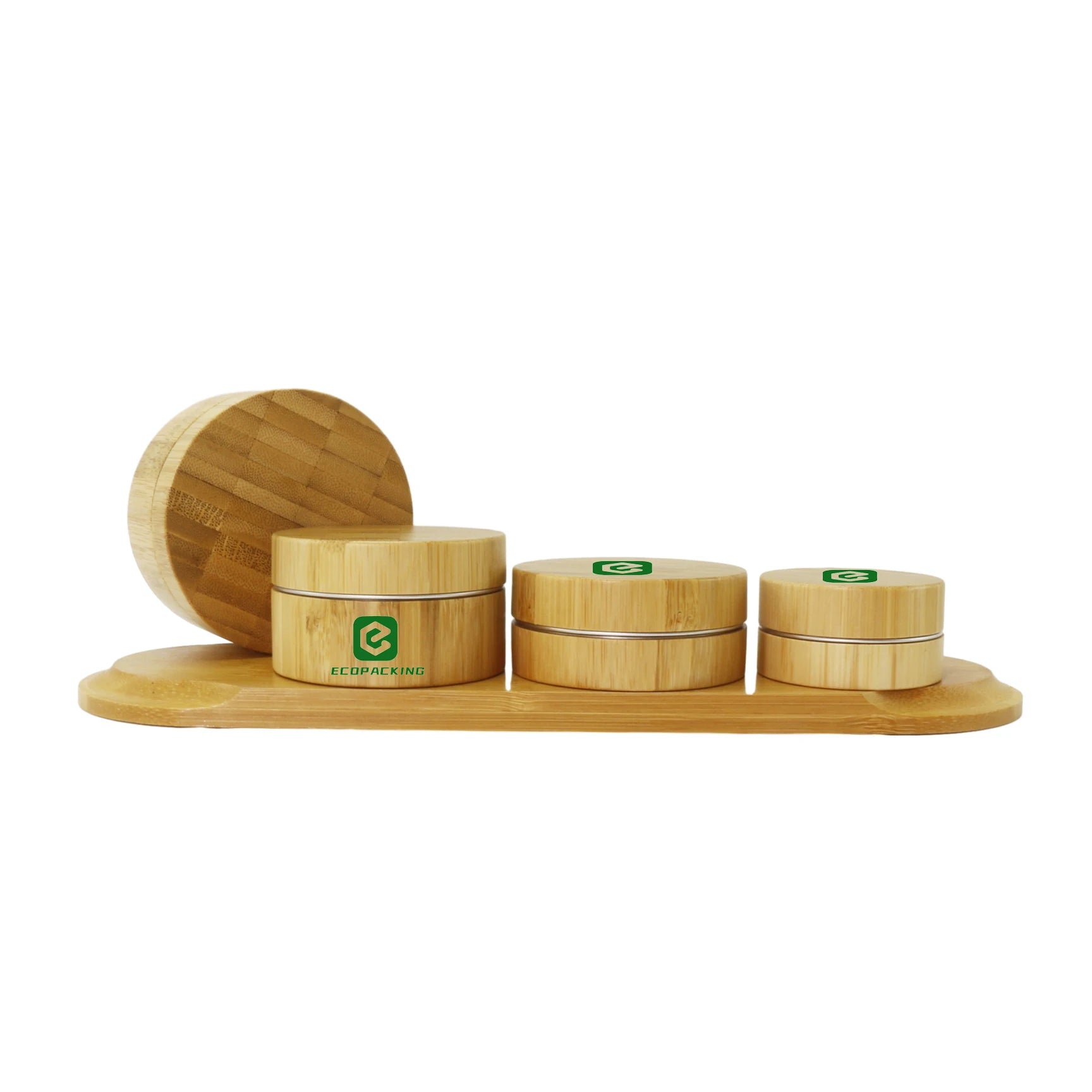 Eco-friendly 10ml 15ml 30ml 50ml 100ml 150ml Aluminum Jar with Bamboo Lid Cosmetic Cream Jar Bamboo Jars - 图片 3