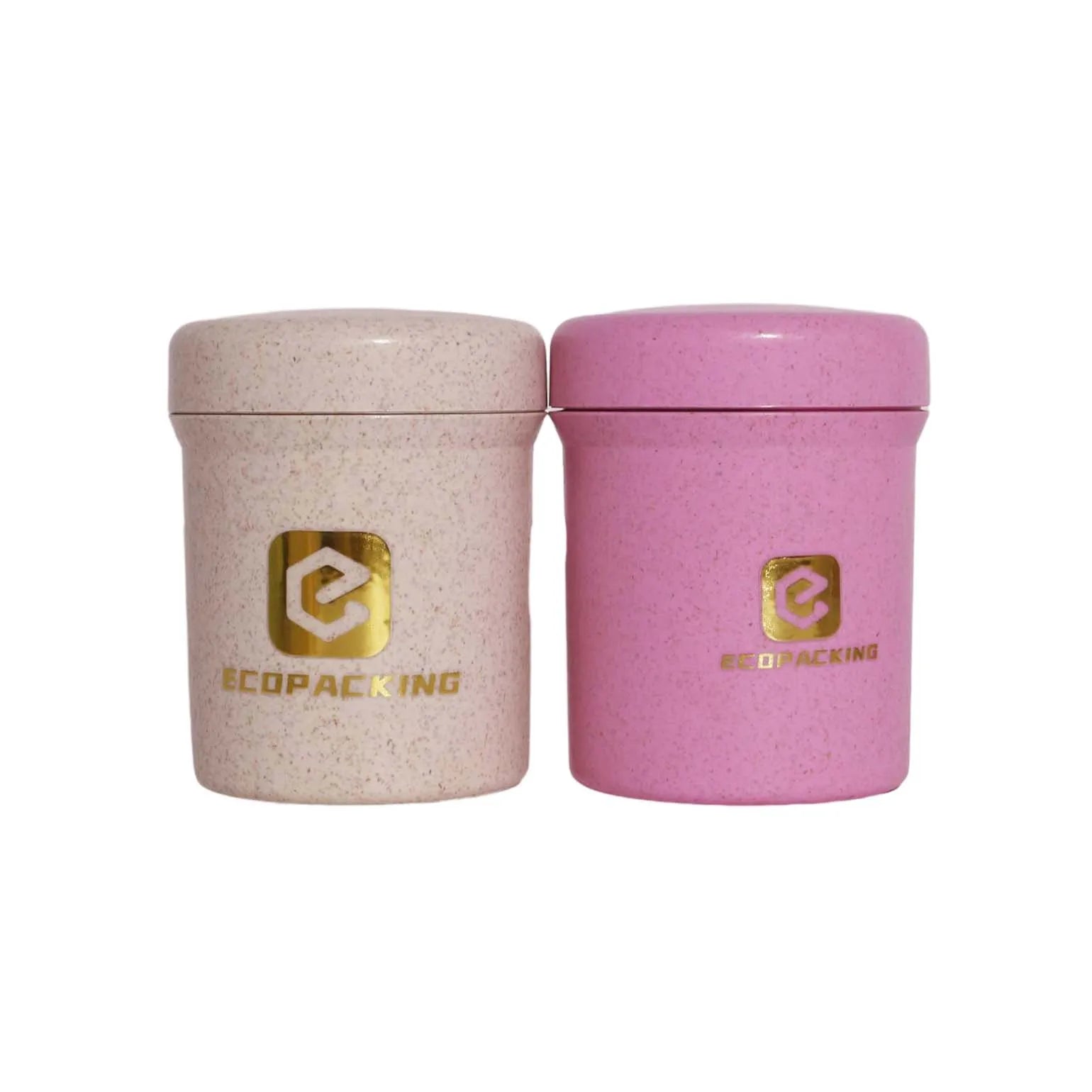 OEM Recycled Biodegradable Cosmetic Packaging 250g Wheat Straw Body Cream Jar with Lid