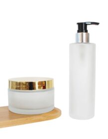 In Stock 200ml 200g Frosted Luxury Glass Lotion Cream Cosmetic Bottle Glass Jar Container with Lid for Skin Care Body Scrub
