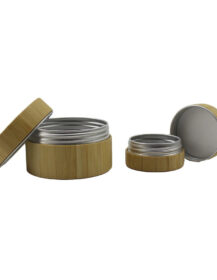 Natural 15g 30g 50g 60g 100g 120g 150g 200g 250g Cosmetic Jars Packaging Metal Tin Can Aluminum Bamboo Jar Covered Bamboo Lid