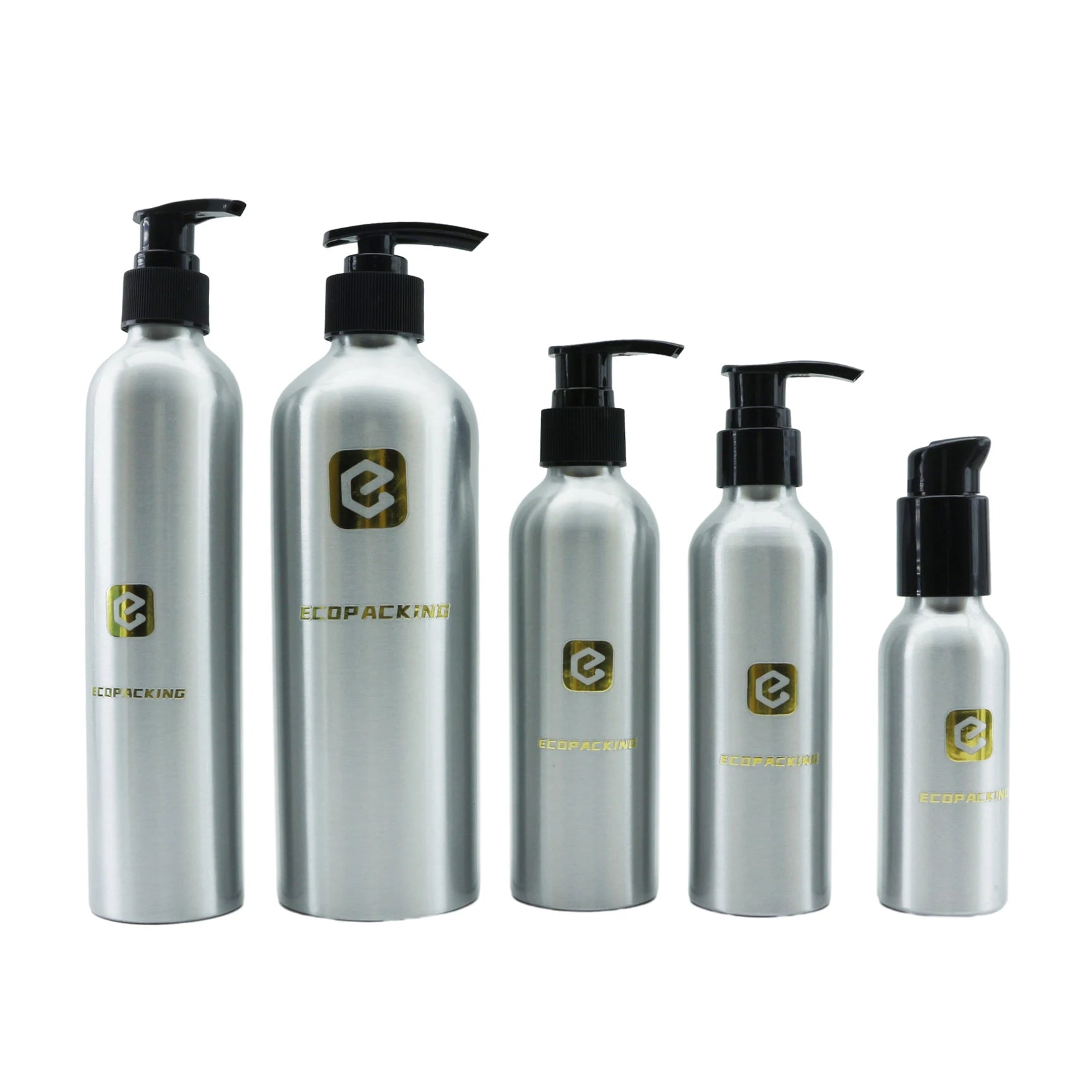 Wholesale 30ml 50ml 100ml 250ml 300ml 500ml Aluminum Cosmetic Bottle with Shampoo Pump Dispenser