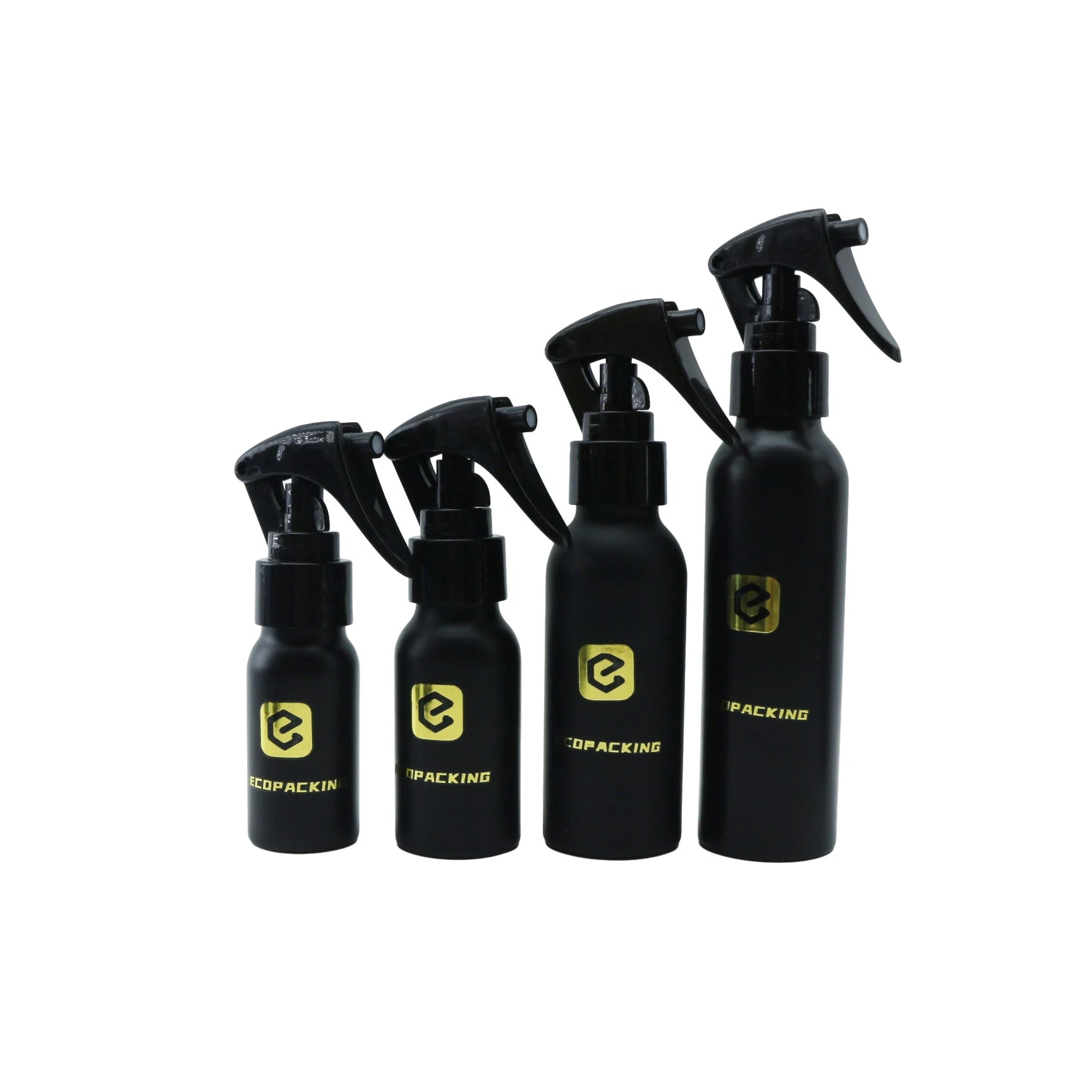Empty Skincare 100ml Matte Black Aluminum Liquid Bottle Spray Bottles with Trigger - 图片 3