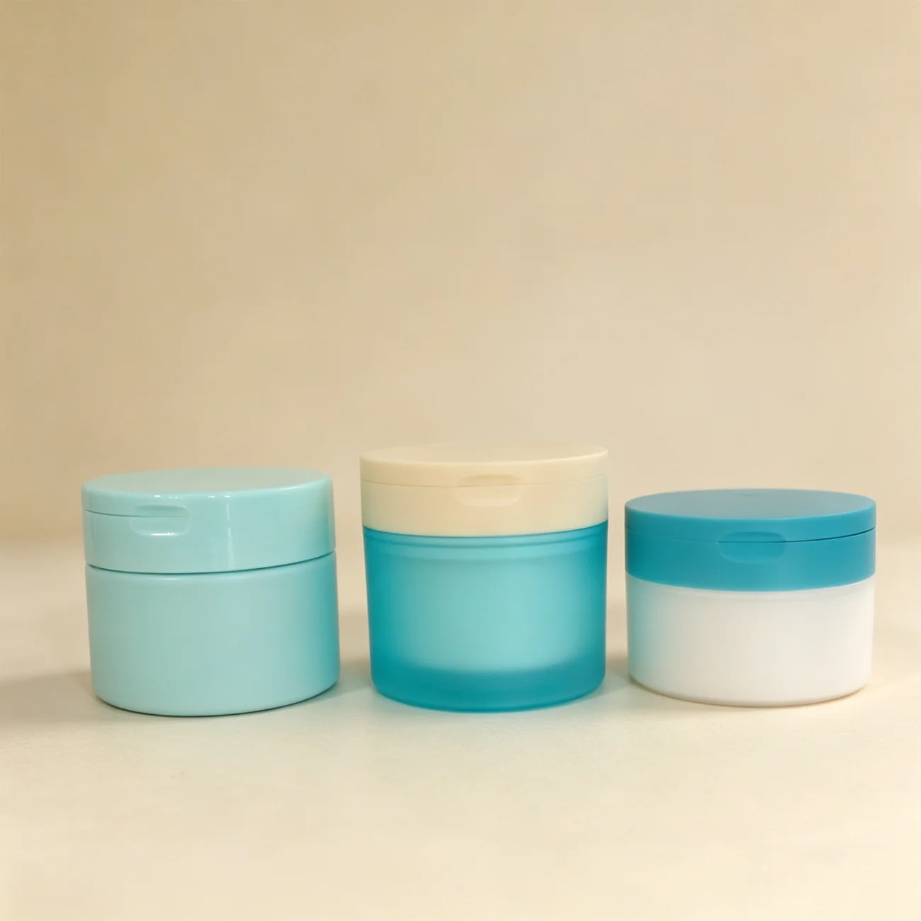 100ml 150ml 200ml 300ml Custom Matte PP Clamshell Makeup Remover Cream Jar Plastic Makeup Scrub Bottle With Spoon - 图片 2