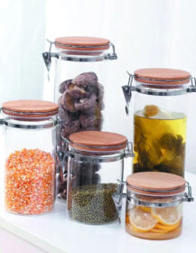 Tea Coffee Spice Borosilicate Glass Jar Set for Food Storage Kitchen Custom 100ml 200ml 250ml 500ml 750ml 1000ml 2000ml