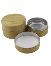 Double Wall Cosmetic Jar 250ml 200ml 150ml 100ml 50ml 30ml 15ml Bamboo Aluminum Jar Empty Bamboo Wooden Packaging Container