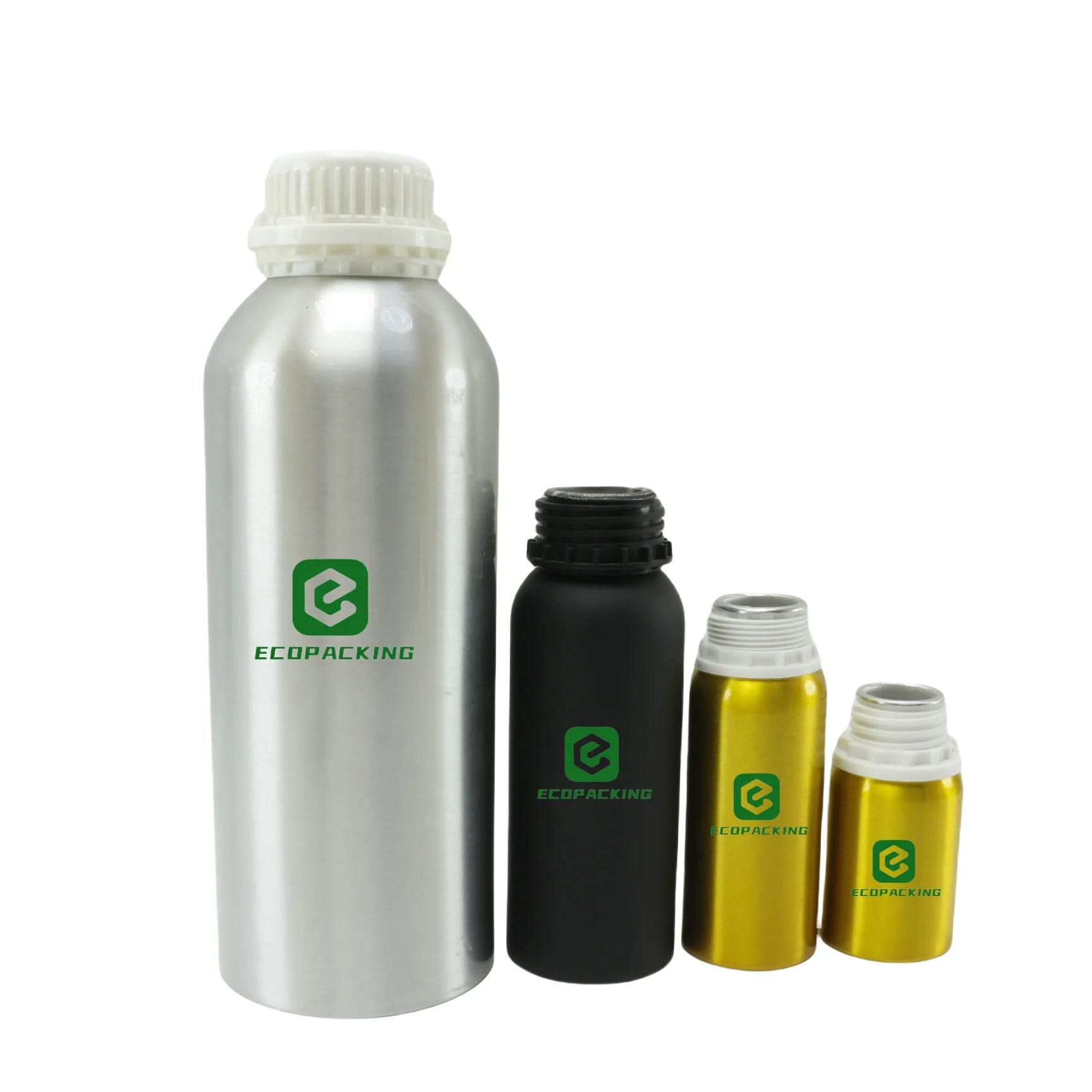 Hot Sale Aluminum Bottle 250 ml 500 ml 1000 ml 1 L Matte Black Empty Metal Aluminum Essential Oil Bottle with Tamper Evident Lid - 图片 5