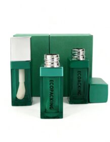 Custom Label Box Lip Oil Gloss Tubes New Gold Cap Square Bottle OEM Plastic Tubes for Lip Gloss Blush