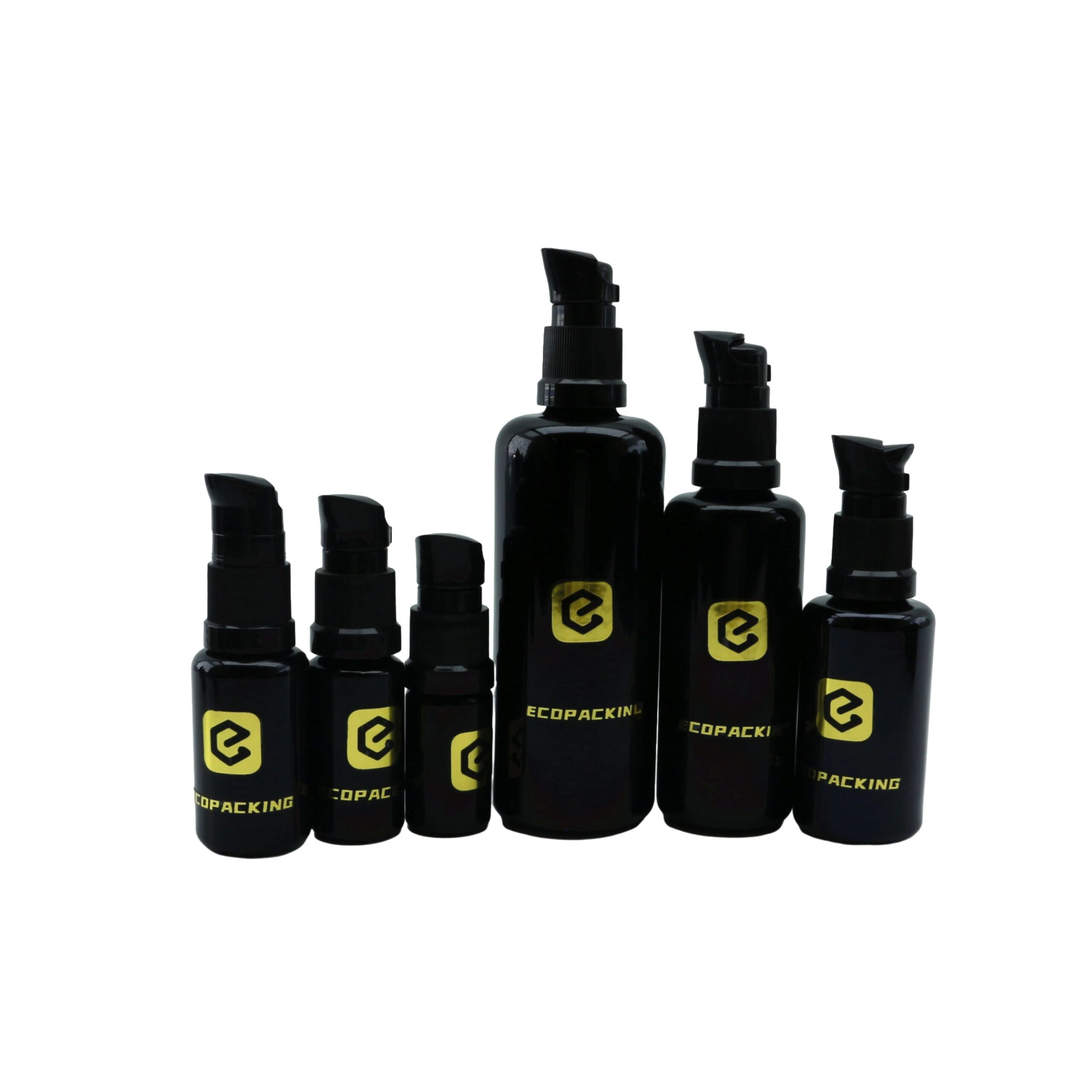 5ml 10ml 15ml 30ml 50ml 100ml Empty Sizes Round Black Violet Glass Serum Oil Dropper Pump Bottle - 图片 2