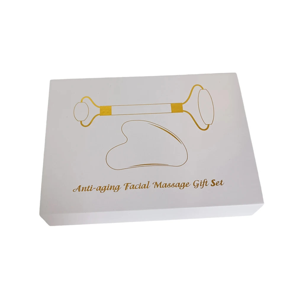 Natural Skin Care Anti Aging Jade Roller and Gua Sha Set Face Massage Anti Wrinkles Jade Roller - 图片 3