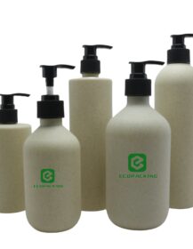 Eco-friendly Biodegradable Packaging 30 100 250 300 500 ml Wheat Straw Bottle for Shampoo Cosmetic Pump Bottles PLA