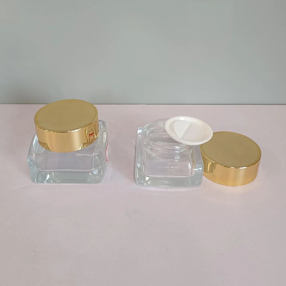 Custom Cosmetic Packaging Set Glass Jar 30g 50g Cosmetic 1oz 4oz Serum Glass Pump Bottle 30ml 50ml 100ml 120ml - 图片 4