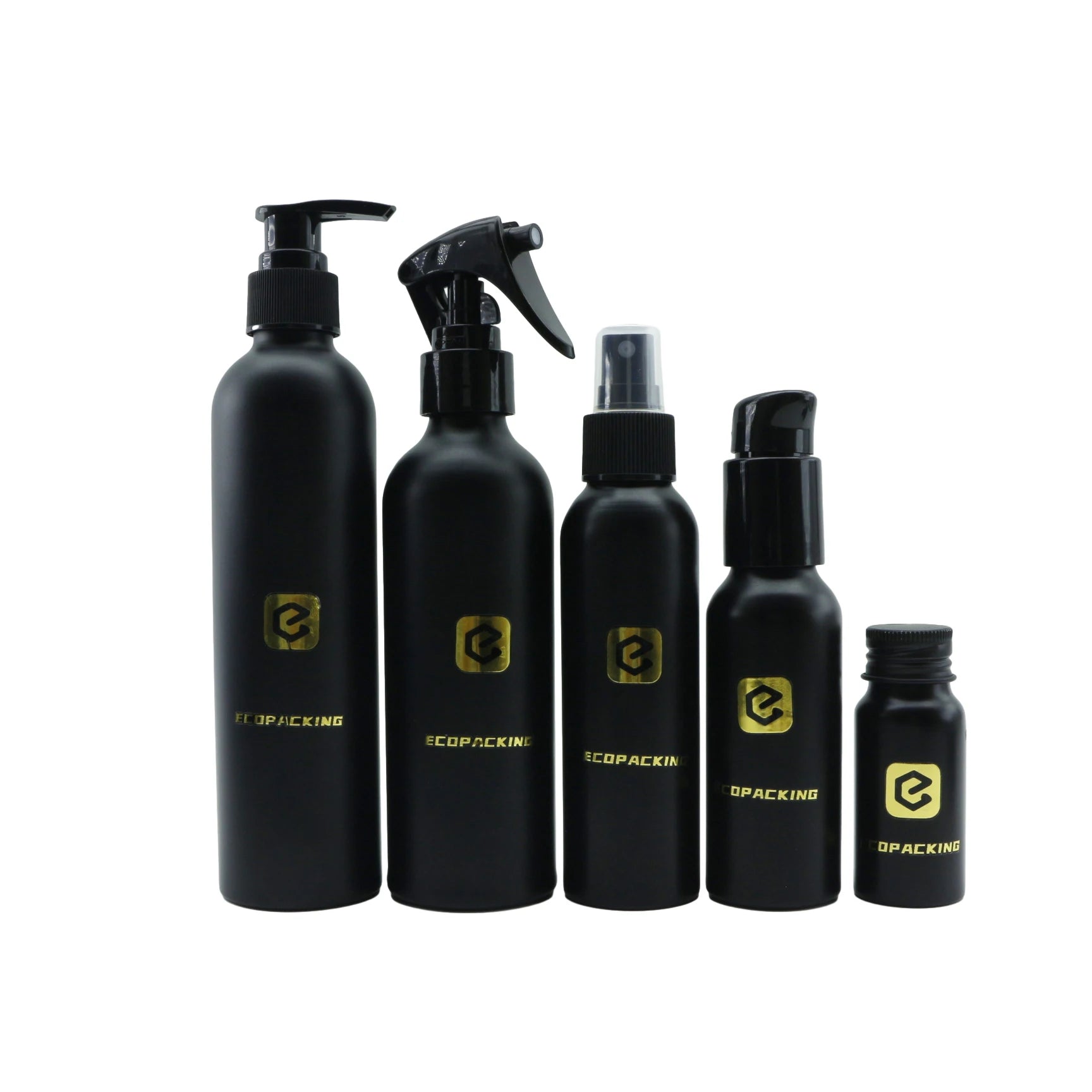 30ml-1000ml Aluminum Pump Bottle Matt Black/Custom Color Pump for Personal Care Liquid Soap - 图片 6
