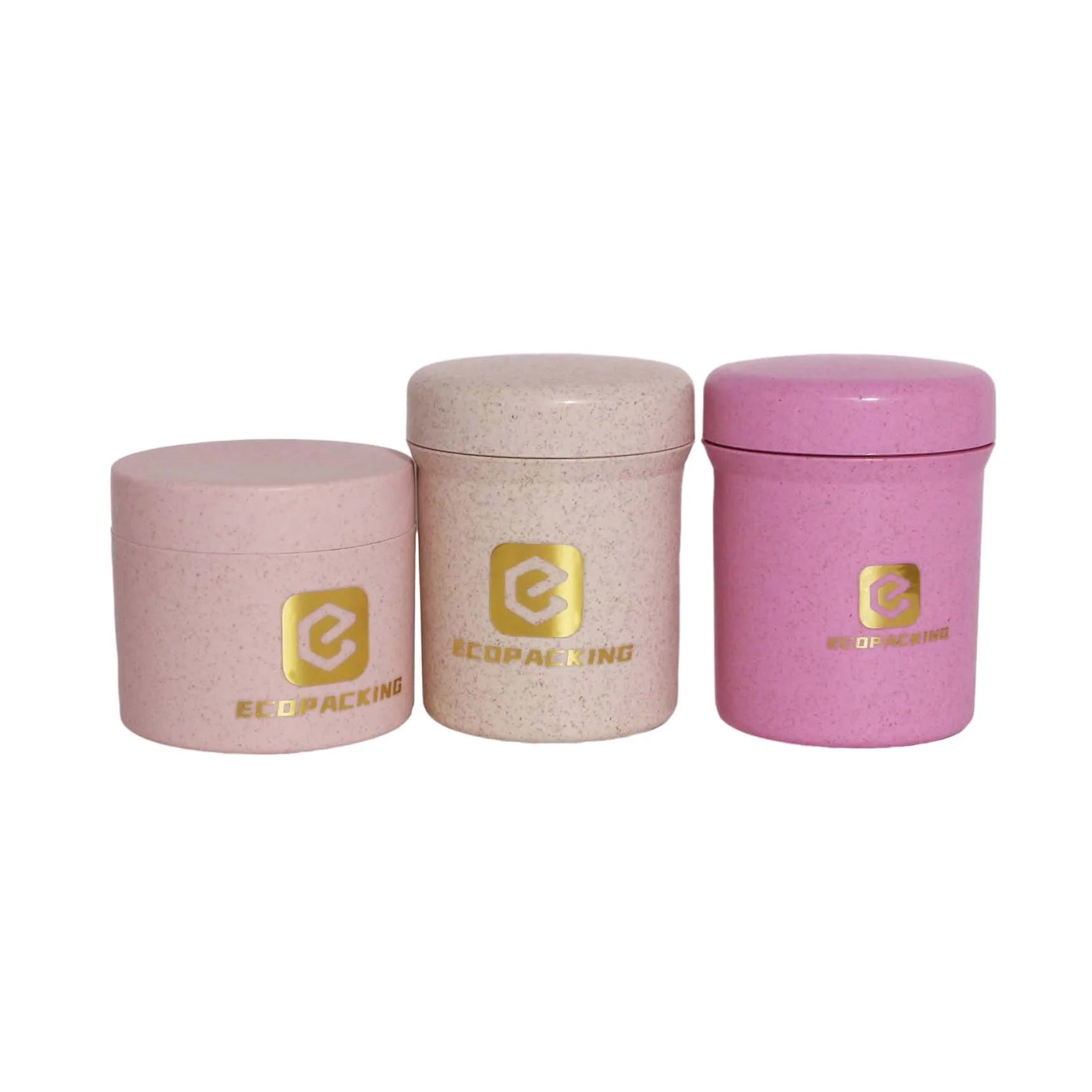 Empty Wheat Straw 250g Cosmetic Jar Large Plastic Jars Containers for Body Scrub Jar - 图片 2